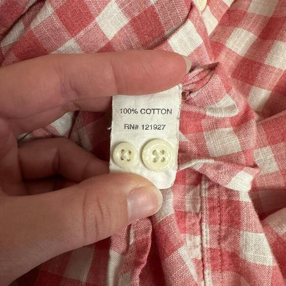 Johnnie-O Hangin’ Out Men’s Large Button Down Shirt Pink White Gingham Casual - Picture 10 of 10